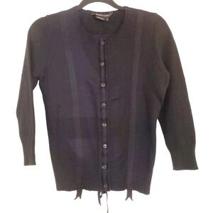 BCBG MAXAZRIA Lambs Wool corset back Cardigan‎ size Medium black button